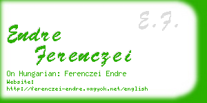 endre ferenczei business card